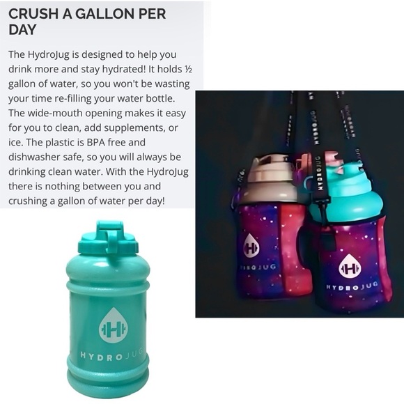 HydroJug limited edition galaxy sleeve with mint jug and strap - Picture 9 of 15